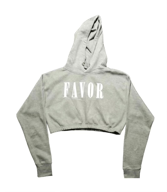 FAVOR CROP HOODIE - GRAY